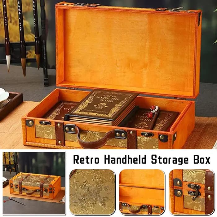 Valise Vintage en bois avec poignée