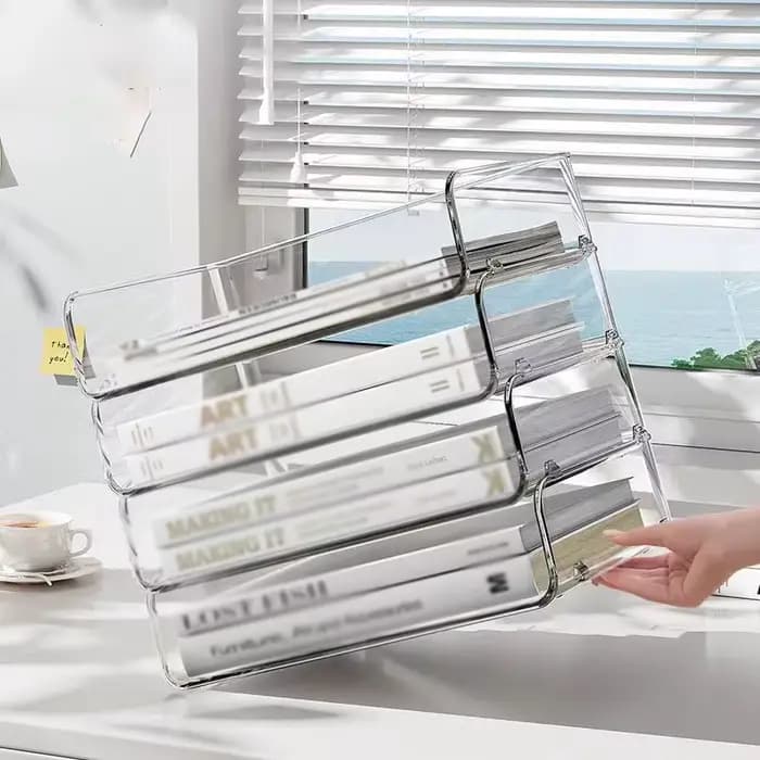 Boîte de rangement empilable pour fichier de bureau