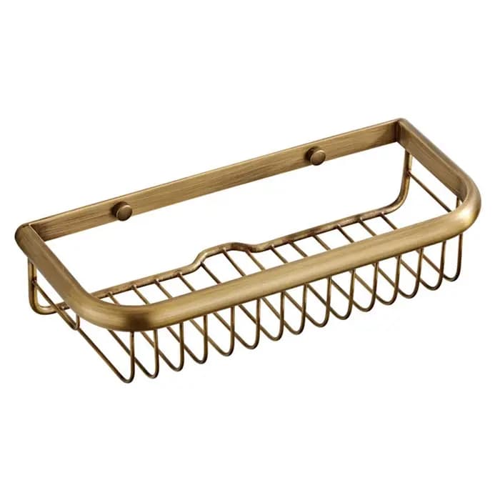 HOShelves-Étagère d'angle de douche antique en laiton simple, montage mural, rangement pour shampooi