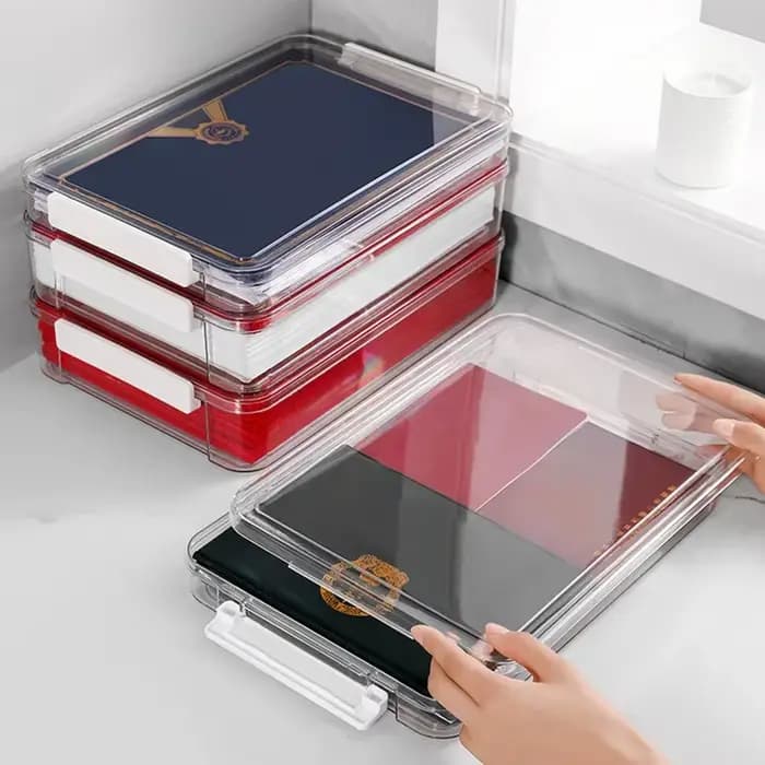 Boîte de rangement de papier de bureau transparente en acrylique