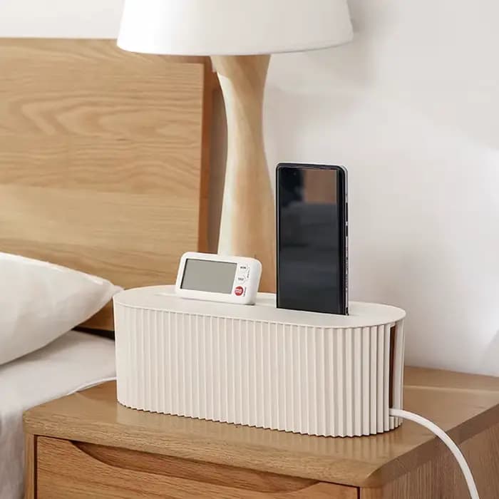Boîte de rangement domestique multifonctionnelle, boîte de rangement pour câble de charge, prise de rangement sûre, câble, chargeur de téléphone portable
