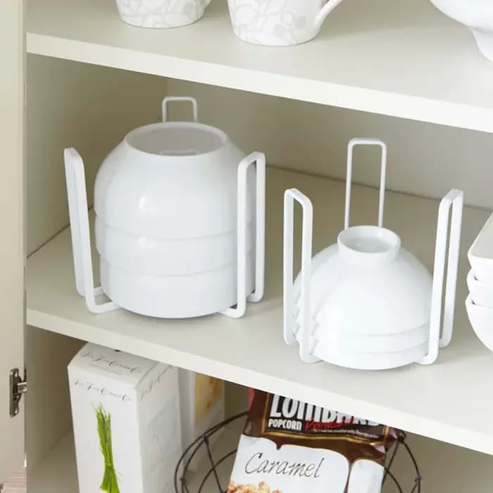 Étagère de rangement pour bols et assiettes en métal