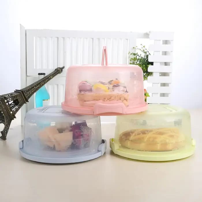 Boîtes à gâteaux transparentes avec couvercles, portables, faciles à transporter, avec poignée, pour la présentation lors de fêtes