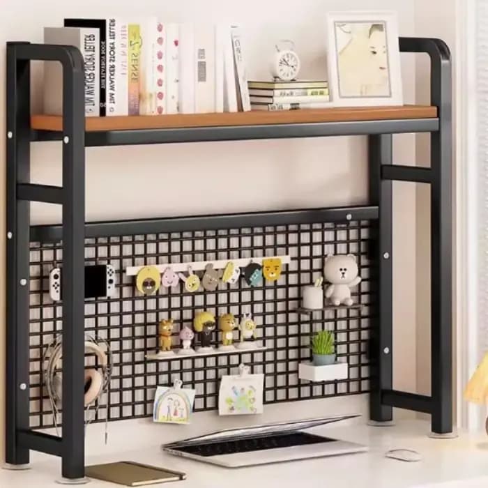 Étagère de bureau en grille, étagère de rangement pour ordinateur, étagère à fleurs, étagère de table en fer forgé