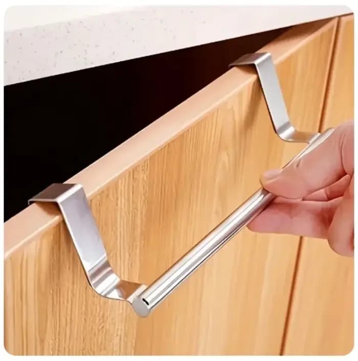 Porte-serviettes sur porte en acier inoxydable