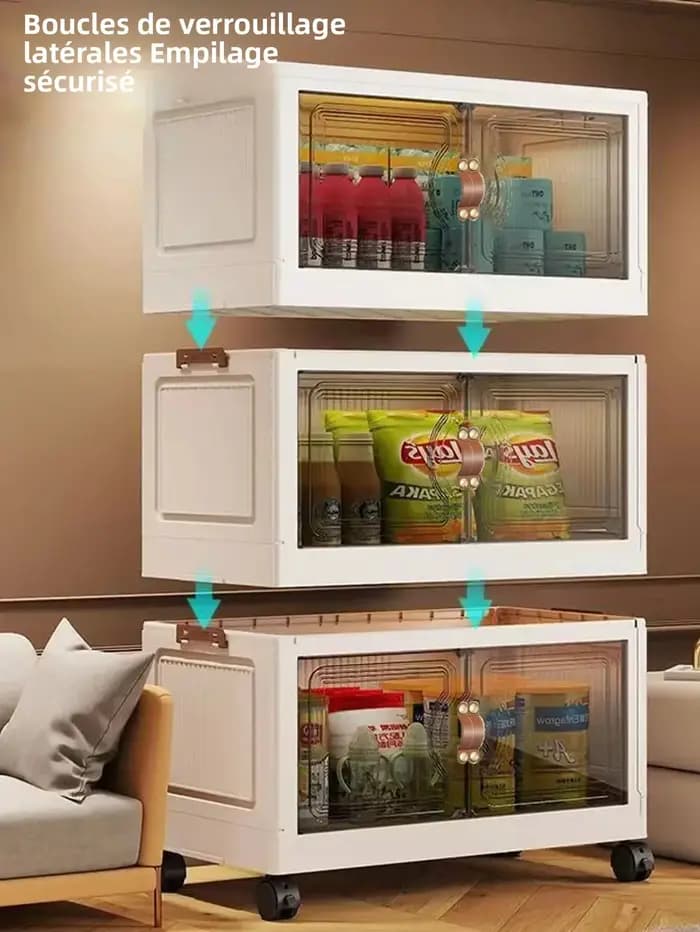 Armoire de rangement pliable avec tiroirs