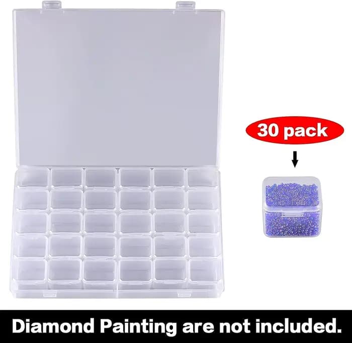 Boîte de rangement pour peinture diamant à 30 compartiments