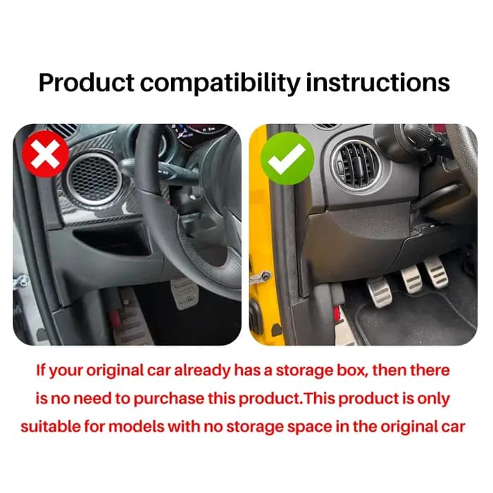 Boîte de rangement de remplacement pour conducteur de voiture LHD pour Abarth 595 695 595C 695C (2012-2024)