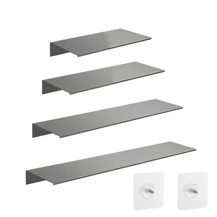 Étagères flottantes rectangulaires en miroir gris