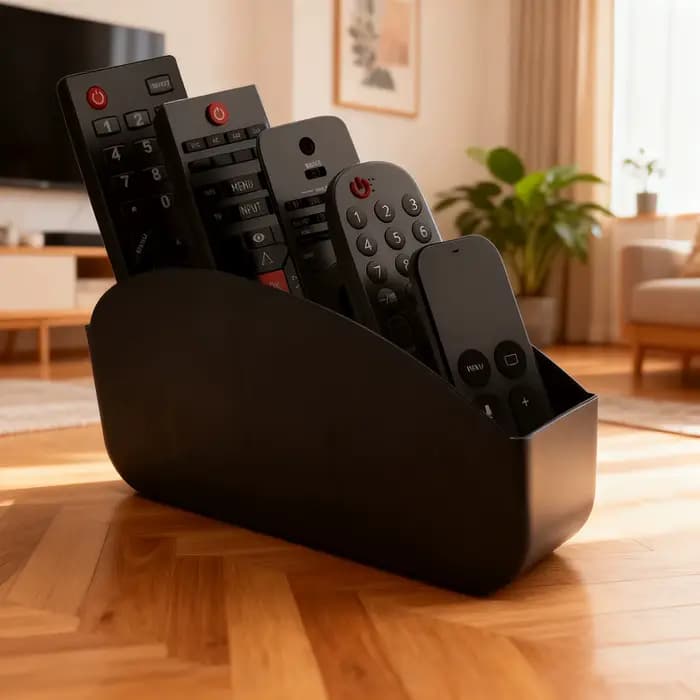 Boîte de rangement pour télécommandes avec 5 compartiments en plastique - Convient pour organiser