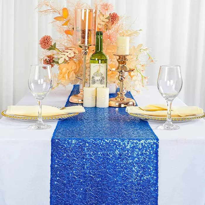 Chemin de table à sequins 180x30 cm / 12x72 pouces pour mariage