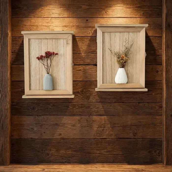 Décoration murale : Boîte de rangement murale en bois pour clés
