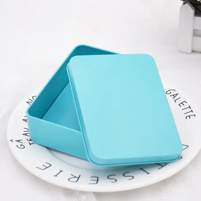 Boîte de rangement d'autocollants en fer blanc