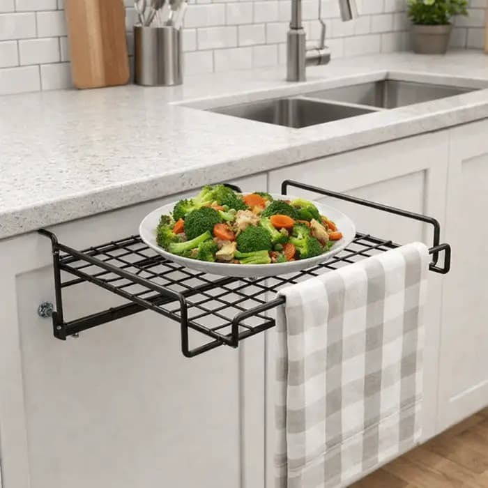 Étagère de rangement pliable en acier inoxydable