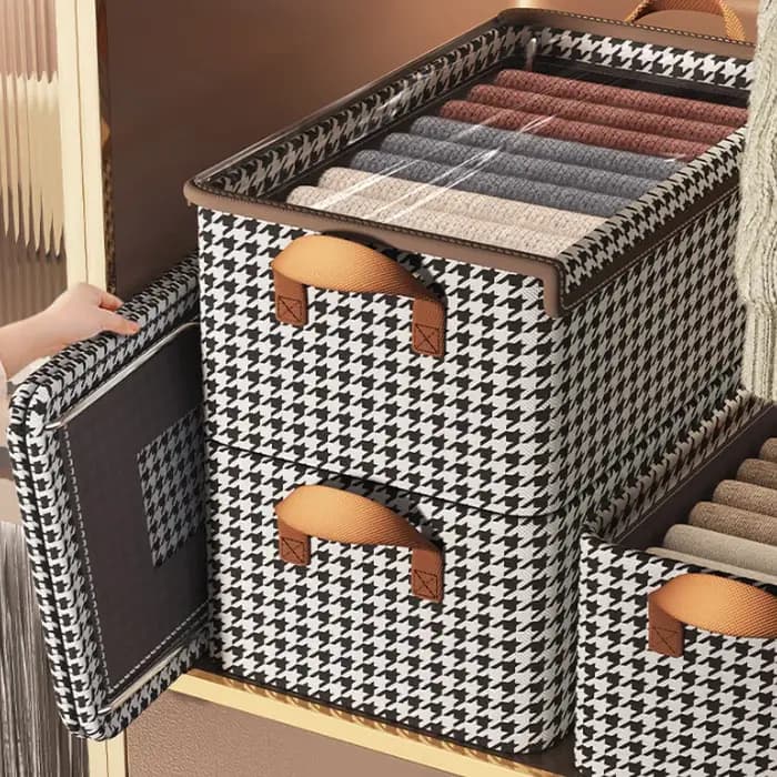 Boîte de rangement pliable en acier pour vêtements