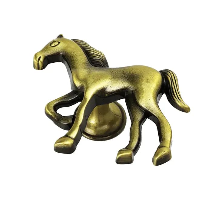 Poignées d'armoire en alliage de Zinc en forme de cheval, poignée de meuble, boutons de porte, poign
