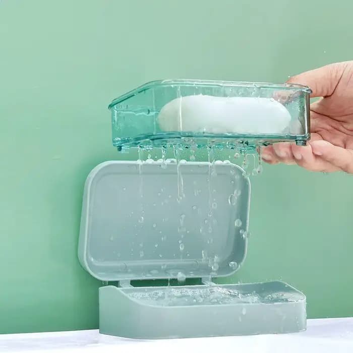 Porte-savon de salle de bain avec couvercle