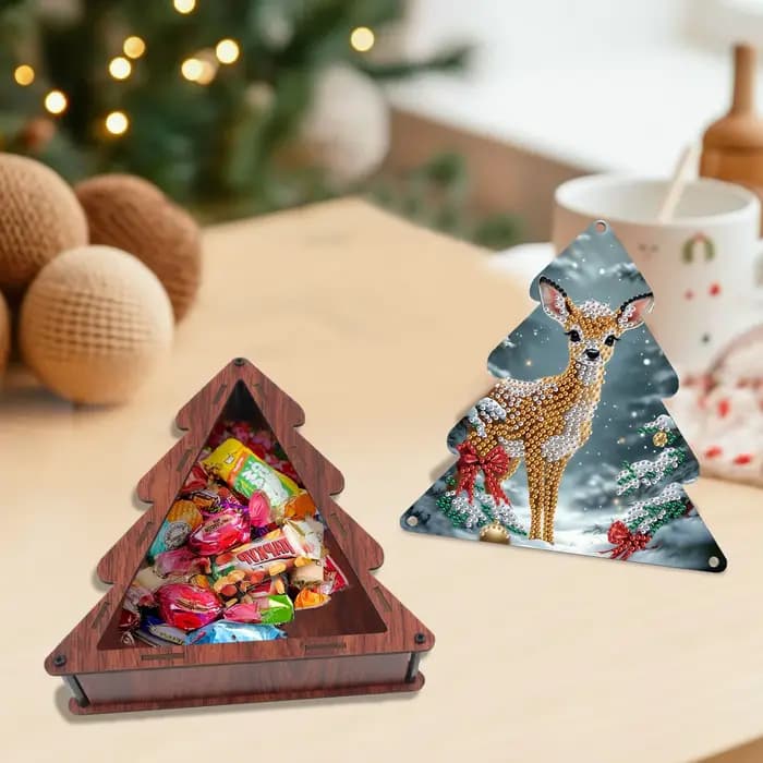Kits de boîtes de rangement en forme d'arbre de noël pour peinture diamant