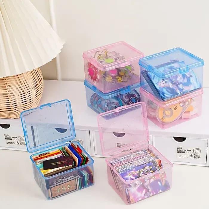 Boîte de rangement en plastique transparente pour cartes Photo