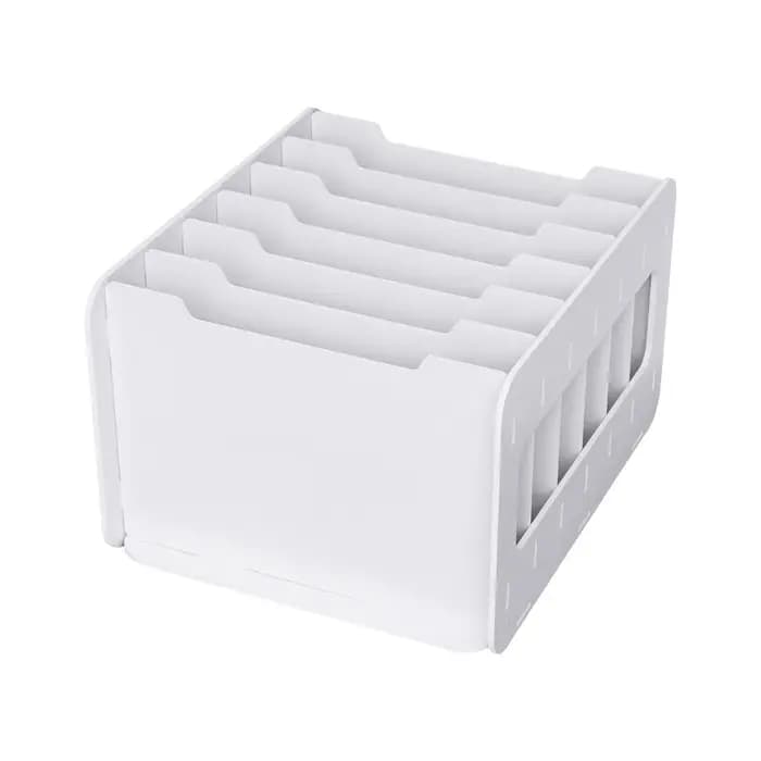 Boîte de Rangement Horizontale en PVC à 7 Couches, Grand Espace de Stockage, pour le Bureau et la Ma