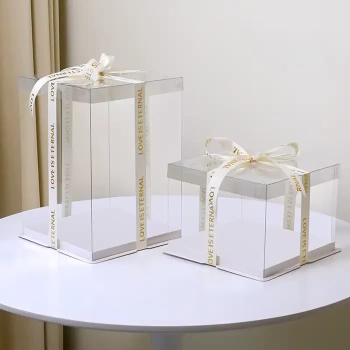 Boîte à pâtisserie transparente