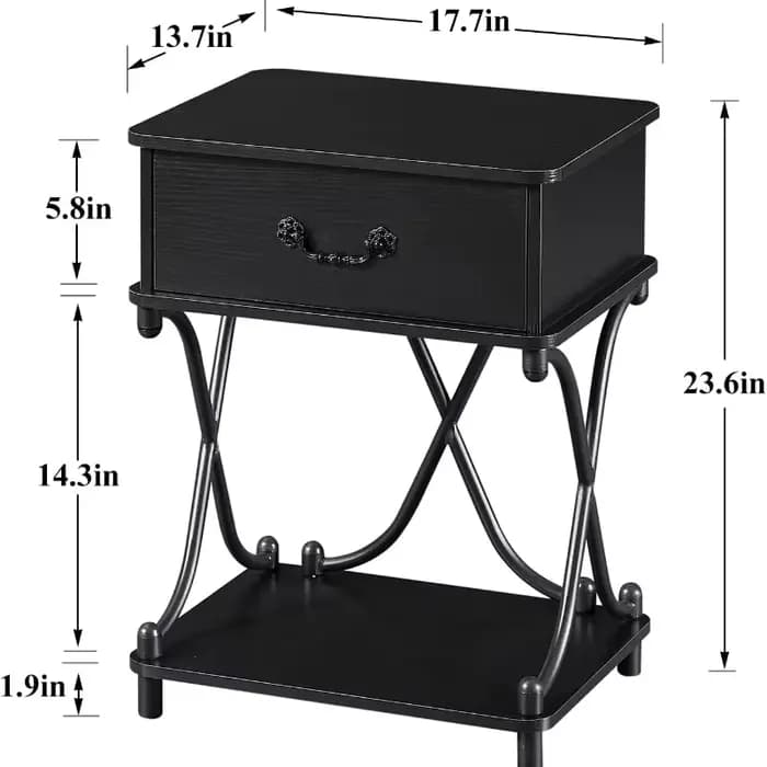 Tables de chevet avec tiroir pour chambre à coucher
