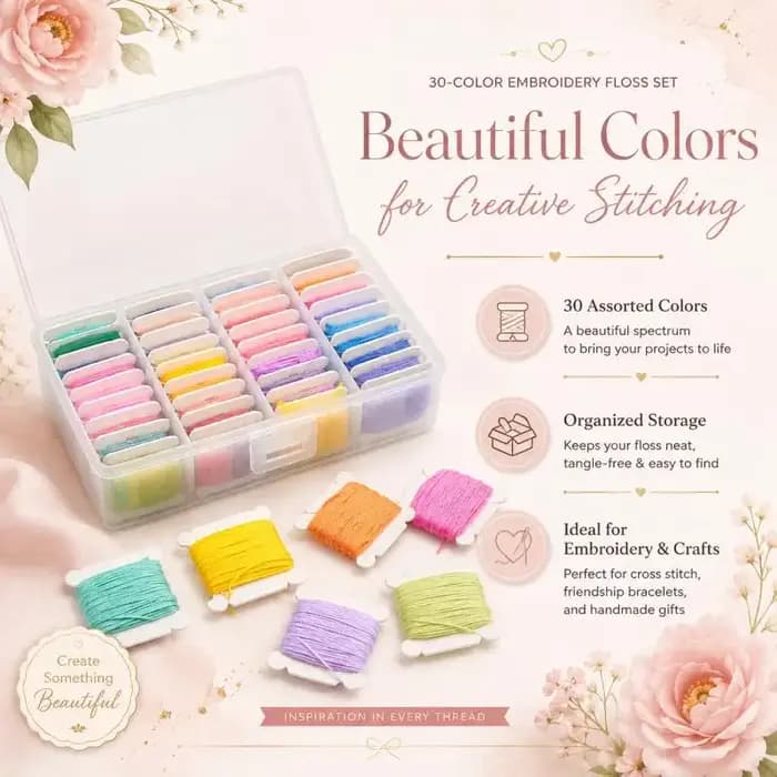 1 à 10 boîtes de fil à broder 36 couleurs avec boîte de rangement, fil à broder multicolore, ensembl