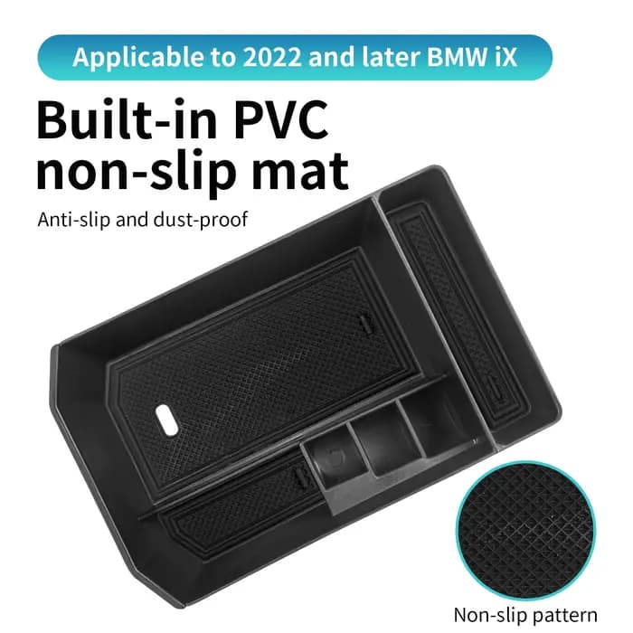 Boîte de rangement durable en ABS pour console centrale BMW iX 2022