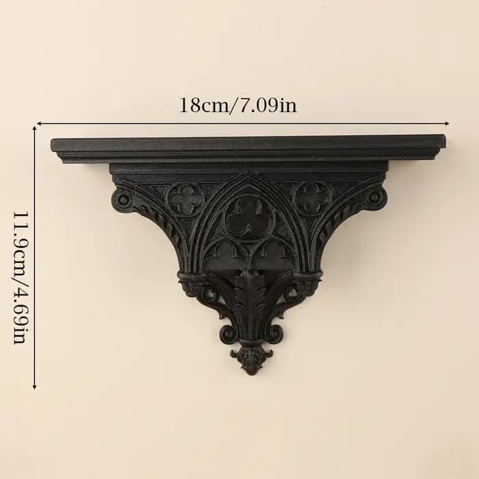 Étagère murale sculptée de style gothique pour la décoration murale et le rangement (scénario transf