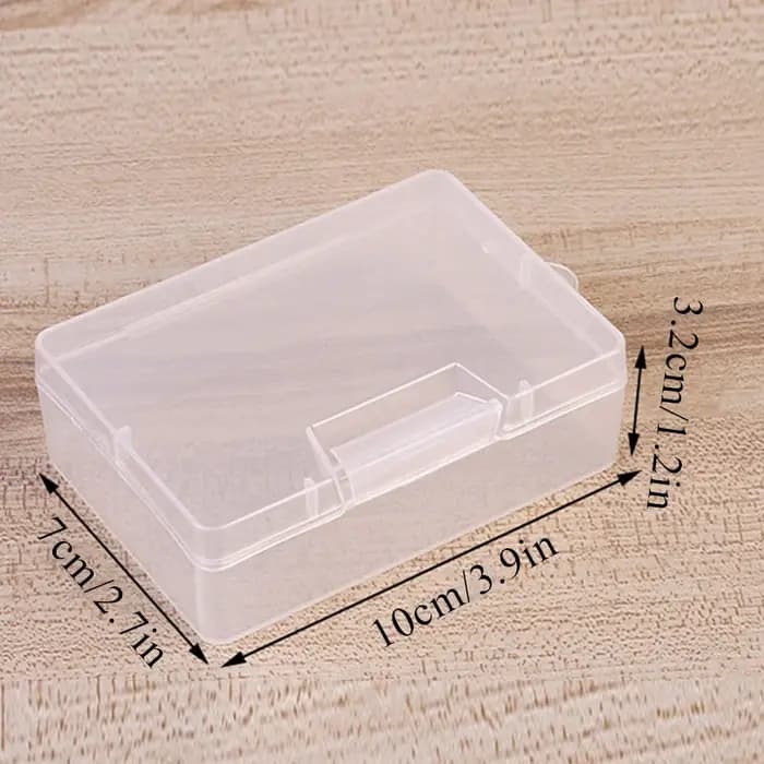 Boîte de rangement rectangulaire transparente en plastique, organisateur d'autocollants, conteneur d
