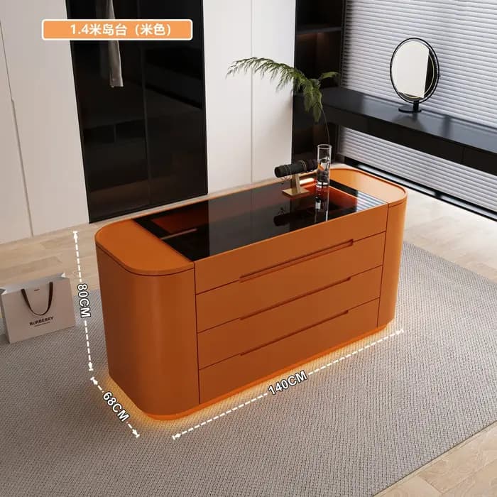 Armoire de rangement nordique avec poignées dissimulées