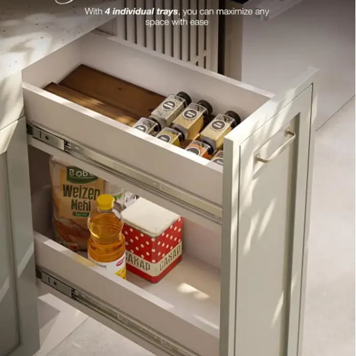 Organisateur d'épices en bois d'acacia pour armoire - Insert de tiroir à épices