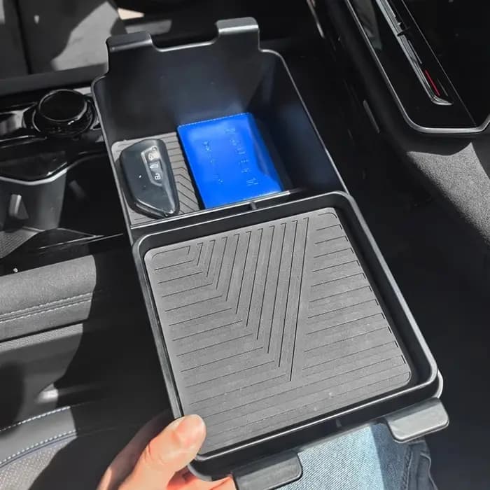 Pour organisateur de console centrale Volkswagen Teramont PRO 2025 – Boîte de rangement double couche pour accoudoir