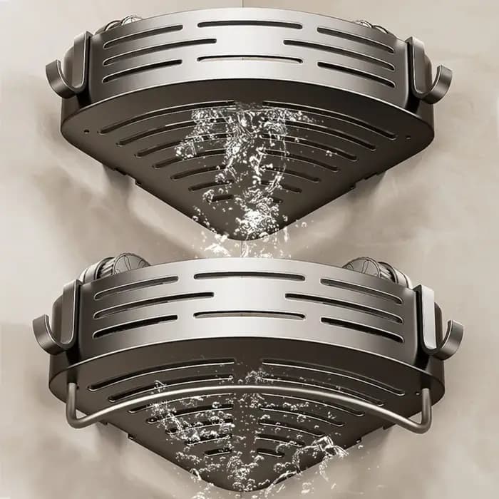 Étagère de salle de bain triangulaire à ventouse