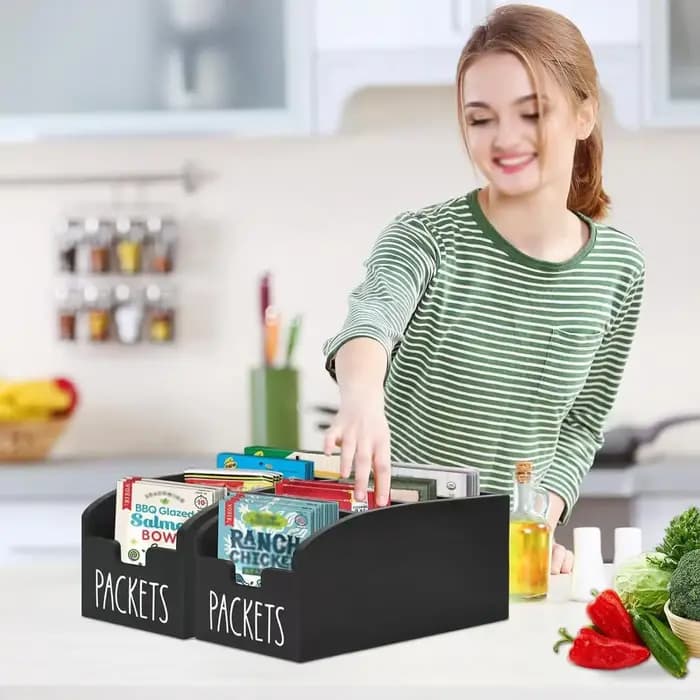 Boîte de rangement pour sachets d'épices de cuisine