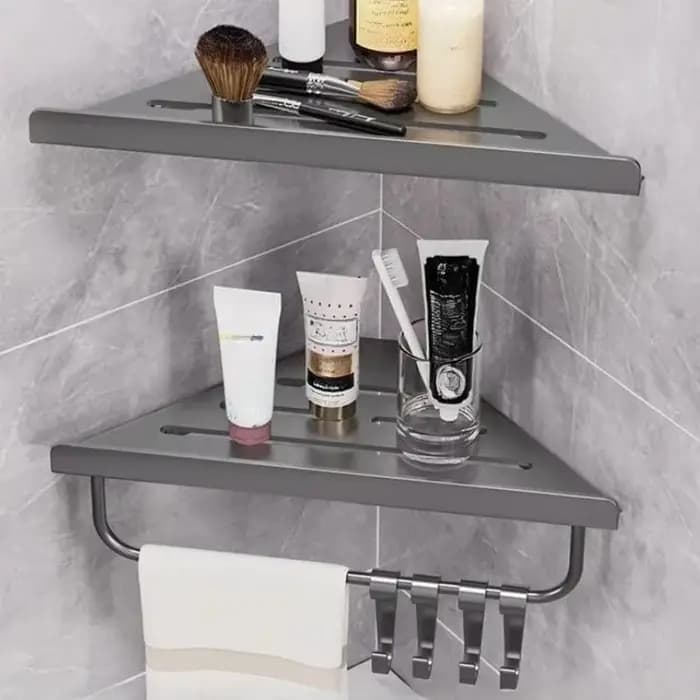 Étagères de salle de bain étagère de vidange triangulaire sans perçage