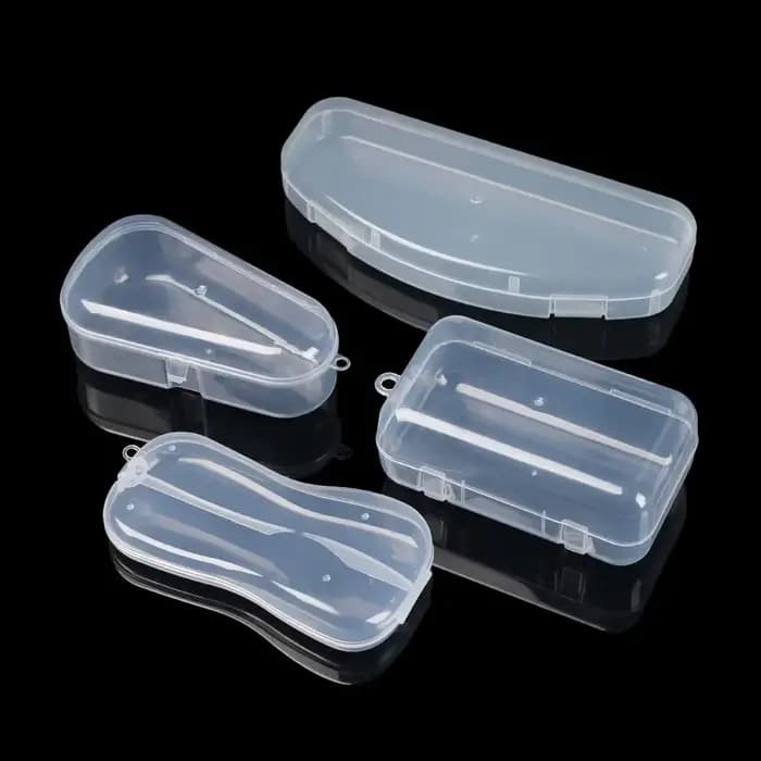 Boîte de rangement transparente en plastique de différentes formes