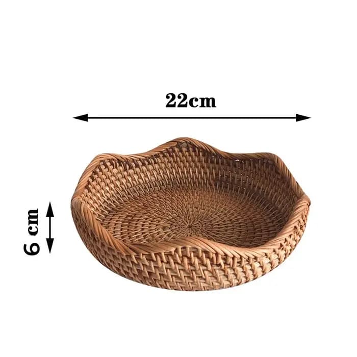 Ensemble de paniers de rangement ronds en rotin
