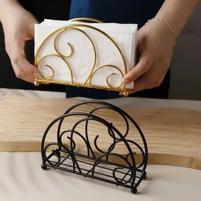 Porte-serviettes pour Table moderne en métal noir