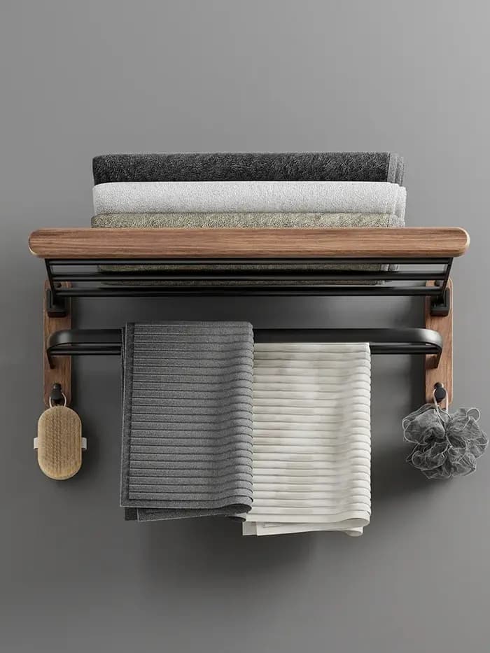 Ensemble d'étagères d'angle de salle de bain en bois