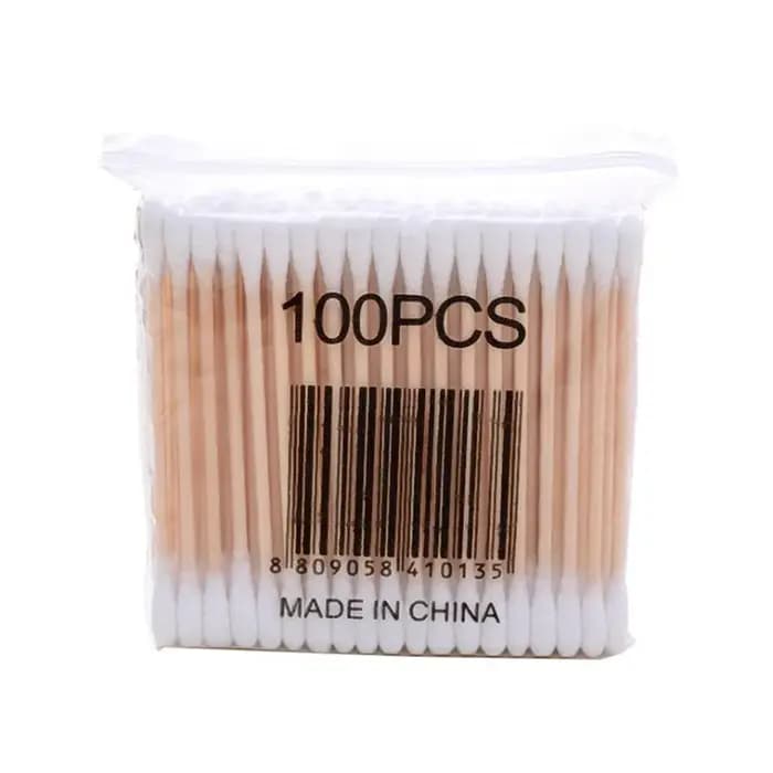 Boîte de rangement pour coton-tige, Double tête en bois pour bébé, couverture carrée transparente en