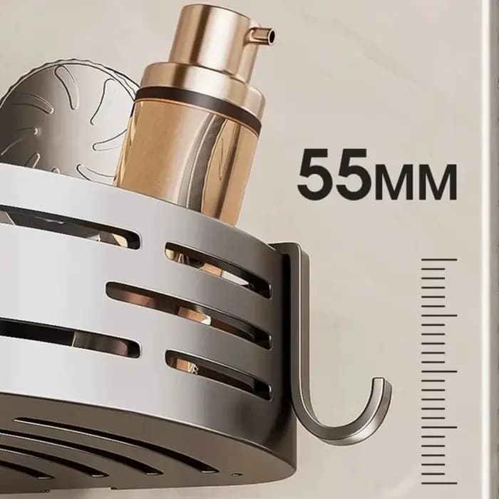 Étagère de salle de bain triangulaire à ventouse
