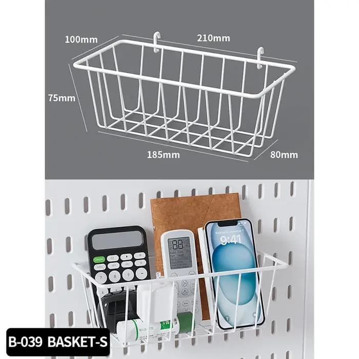 Piquier de rangement pour bureau. Il peut être placé vertical ou coupé. Ce panneau perforé convient aux étagères