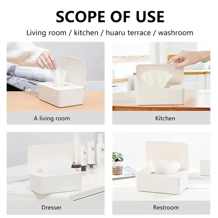 Boîte à mouchoirs humides anti-poussière avec couvercle