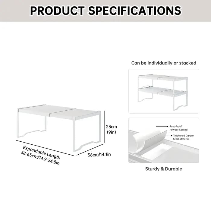 Étagères de rangement extensibles pour placard (1 ou 2 pièces) : Support