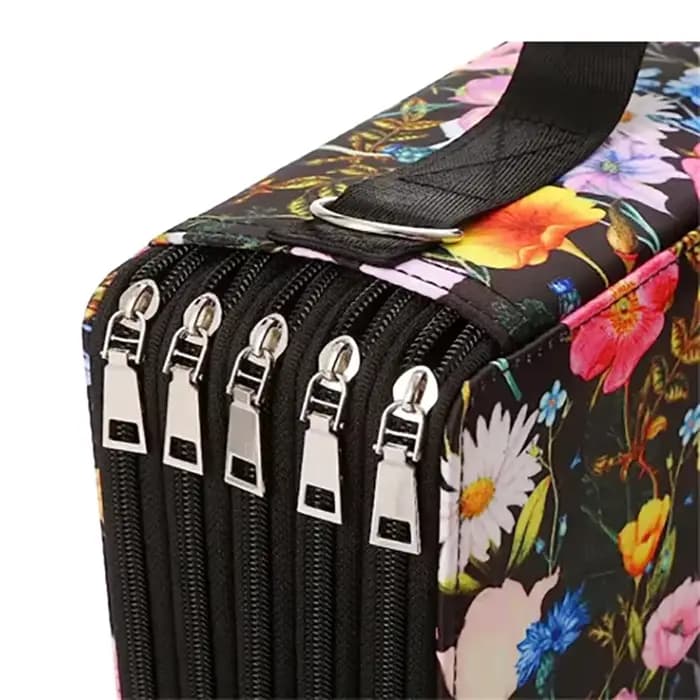 Boîte de rangement pour crayons colorés à 5 couches et 480 fentes avec fermeture à glissière