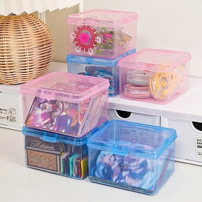 Boîte de rangement en plastique transparente pour cartes Photo