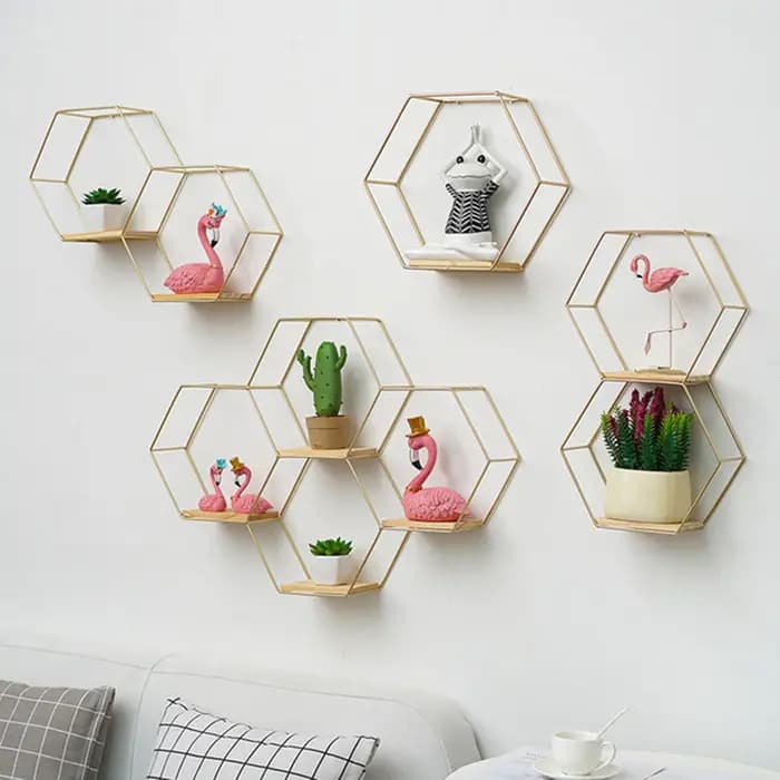 Étagères Murales Flottantes Hexagonales T1
