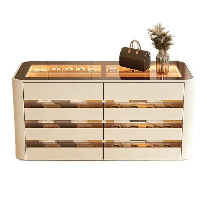 Vitrine sur pied, armoires de salon