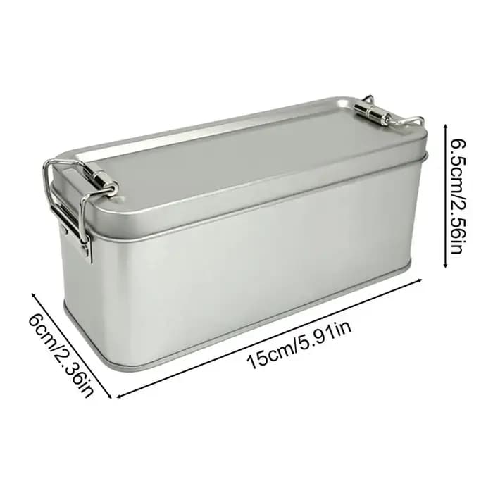 Boîte en métal avec couvercle, conteneur de rangement rectangulaire vide, organisateur multi-usages pour cosmétiques, biscuits, bijoux, bureau, école